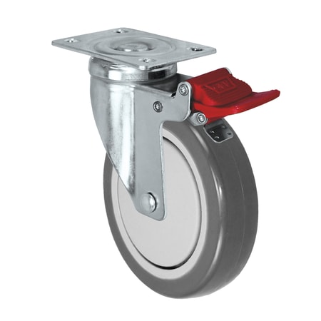 Durastar Fork, 5x1.25", Total Lock Brake; 5x1.25 Polyurethane l Polyolefin Whee 25TL514PPU34X-01